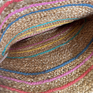 NWT woven straw w/faux leather straps/pocket tote