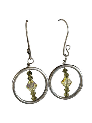 Sterling Stone Circle Earrings
