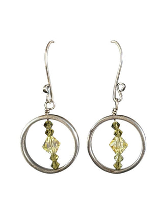 Sterling Stone Circle Earrings
