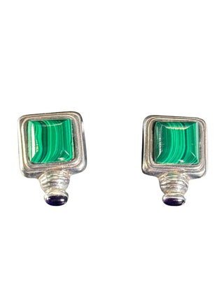 Sterling Malachite Earrings