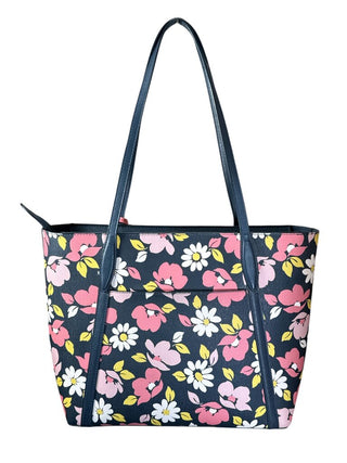 Leather Floral Tote