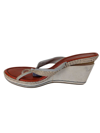 Wedge Thong Snakeskin Sandals AS IS