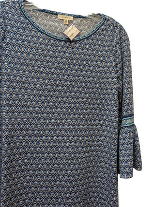 3/4 Sleeve Geometric Print Stretch