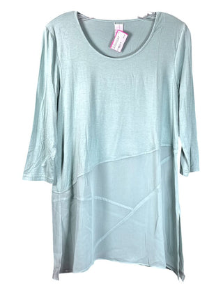 Knit top sheer bottom