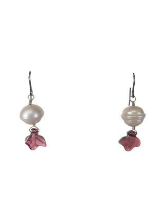 Pearl & Natural Tourmaline Leaf Necklace Earring Set