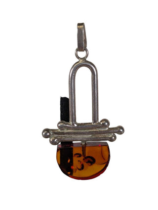 Sterling Amber Pendant