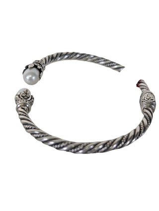 Sterling Hinged Pearl Cuff