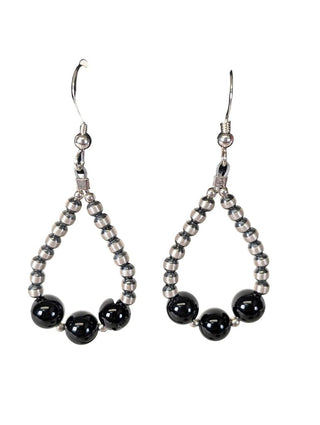 Sterling Onyx Loop Earrings