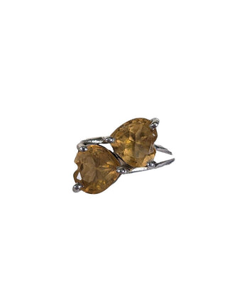 Sterling Citrine Heart Ring