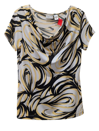 Short Sleeve Swirls Scoop Neck