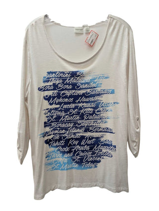 Long Sleeve Scoop Neck Text Print