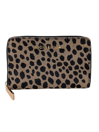 Leopard Cowhide Zip Around Wallet