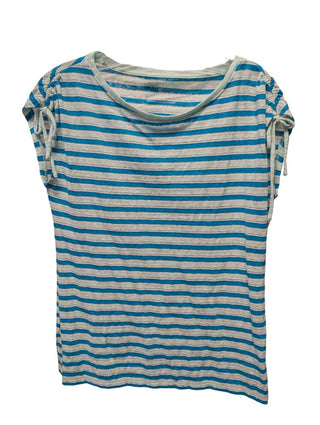 striped cinched sleeve top