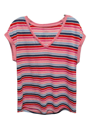 stripe v neck top