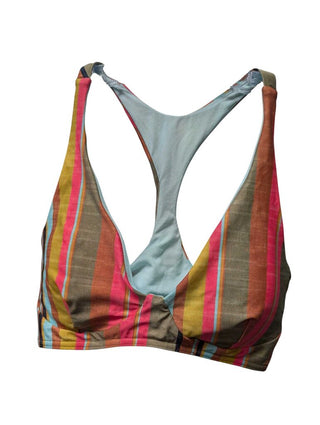 Athletic striped bra top
