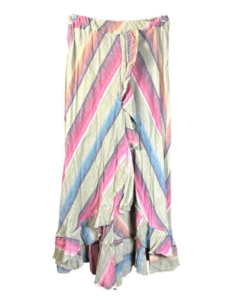 Blanket print front ruffle pull on