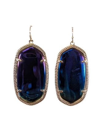 Elle Drop Earrings Gold & Dichroic Glass MSRP $80