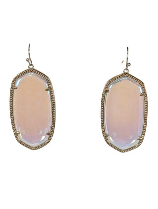 Elle Drop Earrings Gold & Smoky Dichroic Glass MSRP $80