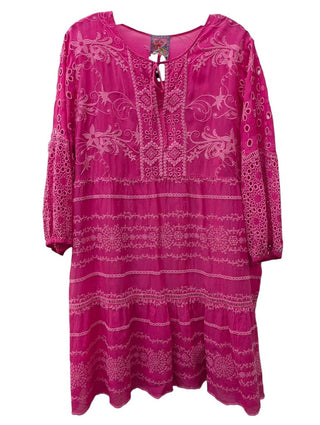 Long Sleeve Embroidery A Line Dress