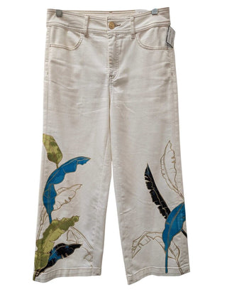 NWT Trouser Crop Painted Feathers