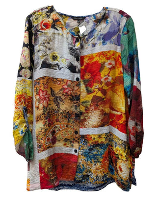 Long Sleeve Multi Print Button Up