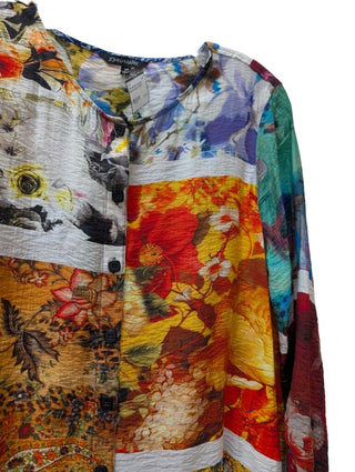 Long Sleeve Multi Print Button Up