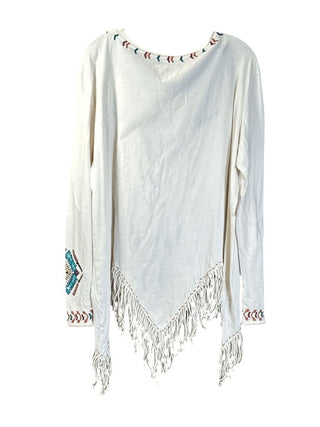Embroidered cowskul fringed