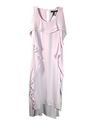 Sleeveless back button ruffle mini