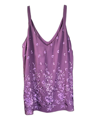 Embroidered tank w/spaghetti straps