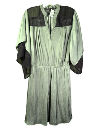 Pull on silky w/sheer trim mini