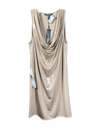 NWT Metallic sleeveless draped front