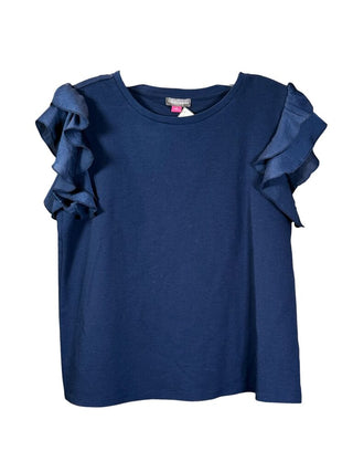Knit pull on w/silky flounce sleeves