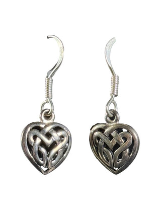 Sterling Celtic Heart Earrings