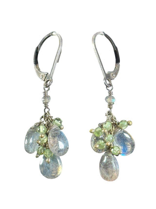Sterling Labradorite Peridot Earrings