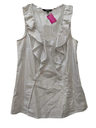 Metallic Ruffle Collar Blouse