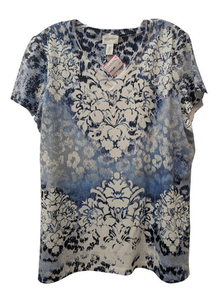 Short Sleeve Abstract Flower Print