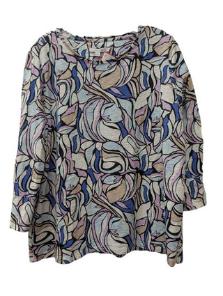 3/4 Sleeve Abstract Print