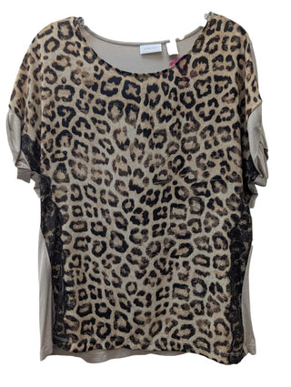 Short Sleeve Cheetah Print Blouse