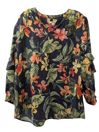 Long Sleeve Tropical Floral Print