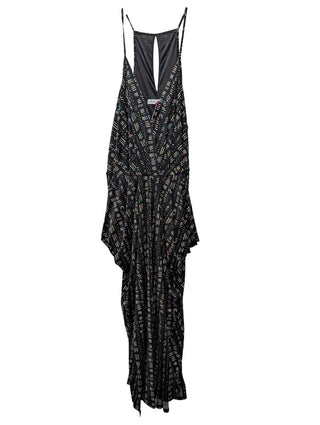 Spaghetti Strap Geometric Print Midi Halter