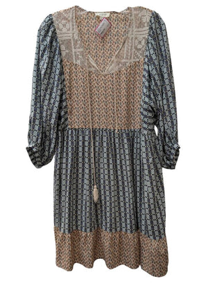 Long Sleeve Multi Print Flounce Sheath