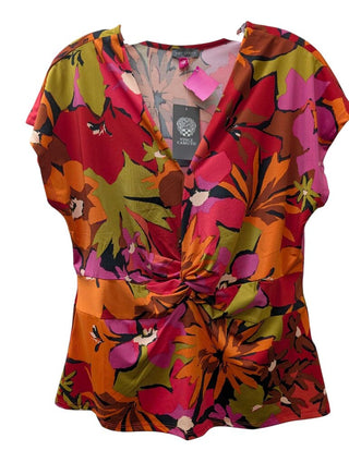 NWT Short Sleeve Floral Print Knot Front
