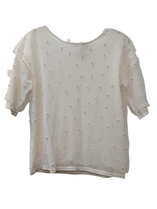 Short Sleeve Mesh & Pearl Overlay