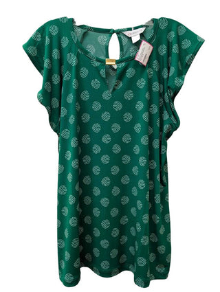 Short Ruffle Sleeve Speckled Dot Print