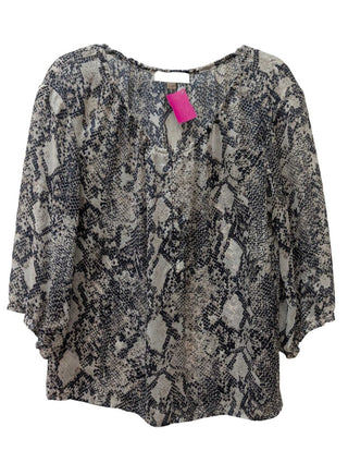 Long Sleeve Snakeskin Blouse