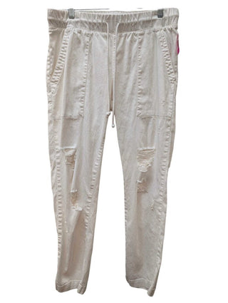 Straight Leg Distressed Elastic Waist