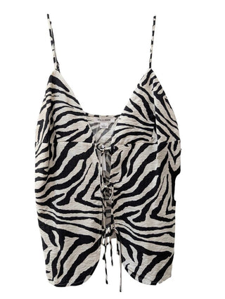 NWT Zebra Tie Front