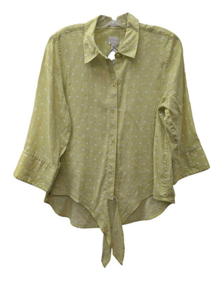 Polka Dot Linen Button Front