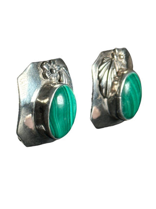 Sterling Malachite Earrings