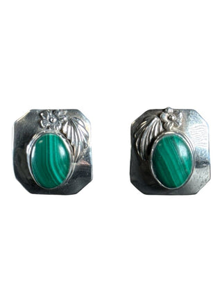 Sterling Malachite Earrings